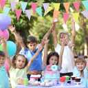 Preboun 164 Feet Pastel Pennant Banner Bunting Pennant Banner Garland 120 Pcs Pastel Triangle Flags on a String for Baby Shower Birthday Graduation Wedding Hanging Decorations(Unicorn Color)