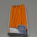 Hyoola Tall Taper Candles - 10 Inch Orange Unscented Dripless Taper Candles - 8 Hour Burn Time - 12 Pack