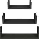 SRIWATANA Floating Shelves Wall Mounted, Solid Wood Wall Shelves, Black