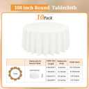 REWOMC 10 Pack Round Tablecloths - 108 Inch, Ivory Polyester Table Cover, Stain and Wrinkle Resistant Washable Fabric, Wedding Banquet Parties