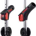 Wheelchair Anti Tip Device, 7-Level Adjustable Aluminum Anti Tippers with Wheels, Universal Rear Anti-Tipping Stabilizer Set for Manual and Electric Transport Chairs, 1 Pair,7/8" (22mm)