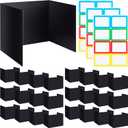 Crtiin 24 Pcs Privacy Folders for Students Desk Dividers Standard School Privacy Cardboard Board Testing Dividers Shield for Classroom Teacher Supplies Keep Eyes from roving(Stylish)