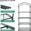 Aoodor 27x19x63 Inch 4 Tier Upgrade Greenhouse with Protective PE/PVC Base for Tidier and Cleaner Indoor Outdoor Gardening on the Deck, Patio or Backyard, Green