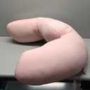 Momcozy Body Pillow for Pregnancy, J Shaped Pregnancy Pillows for Side Sleeping, Soft Maternity Pillow with Jersey Cotton Cover for Head Neck Belly Support, Pink