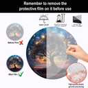 Generic 11.8 Inches Tree of Life Acrylic Window Hanging Decor Stained Glass Panels Stars At Night Scenery Wall Art Mural for Bedroom Garden Wall Decoration Suncatcher Gift for Mom Grandma Teacher