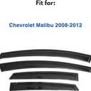 IG Window Visors Fit for 2008-2012 Chevrolet Malibu, Out-Channel Rain Guards Vent Wind Deflectors 4PC, Car Accessories for 08-12 Chevy Malibu