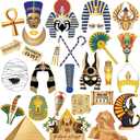 28pcs Welcome to Egypt Photo Booth Props, Ancient Egypt Photo Booth Props, Ancient Egyptian Party Decorations, Egyptian Decor for Ancient Egypt Party Decor