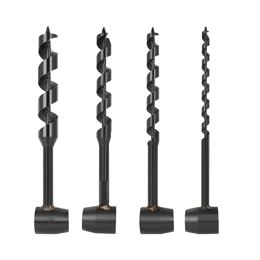 4 Pcs Hand Auger Wood Drill,Bushcraft Hand Auger Wrench Scotch Eye Wood Auger Survival Settlers Wrench Tool Bushcraft Gear for Camping,Outdoor,Hiking,Woodworking