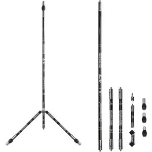 Archery Bow Stabilizer Set for Recurve Bow Carbon Fiber Bow Stabilizer Extension Pole Rod Bow Stabilizer  (Shiny Black-30''+2 * 12''+5''+V bar Mount Set)