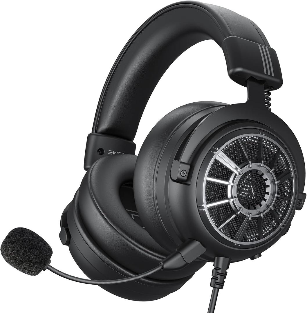 EKSA Gaming Headset with Microphone for PS5 PS4 PC Switch, Over-Ear Headphones with Detachable Noise Cancelling Mic, 50 mm Drivers,3D Stereo Surround Sound, Wired Gaming Headphones-Gift