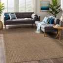 Beverly Rug Easy Jute Natural Large Rug 9x12 Solid Washable Durable Outdoor Indoor Area Rugs for Living Dining Room Patio Office Stain Resistant Non Shedding Indoor Outside Carpet (9 x 12 Natural)
