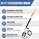JANZ 24 FT Pressure Washer Telescoping Wand with Power Washer Extension Wands, Brush Head, Gutter Cleaner, 7 Spray Nozzle Tips, 2 Hose Adapters and Support Belt TW-004