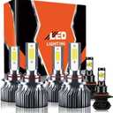 Compatible For Subaru WRX 2015-2020 High/Low Beam Fog Light Bulbs Kit, 32000LM 300% Brightness 6500K White with Cooling Fan, Plug and Play, Pack of 6