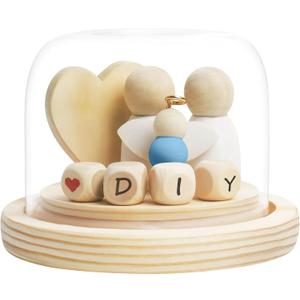 DIY Miscarriage Gifts for Mothers Glass and Wooden Box Miscarriage Memorial Baby Memory Box(Blue)