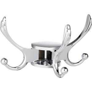 Heavy Duty Swivel Coat Hook Space Saving Towel Rope Hook Wall Mount Triple Swing Arms for RV Bathroom Kitchen Garage,Polished Chrome