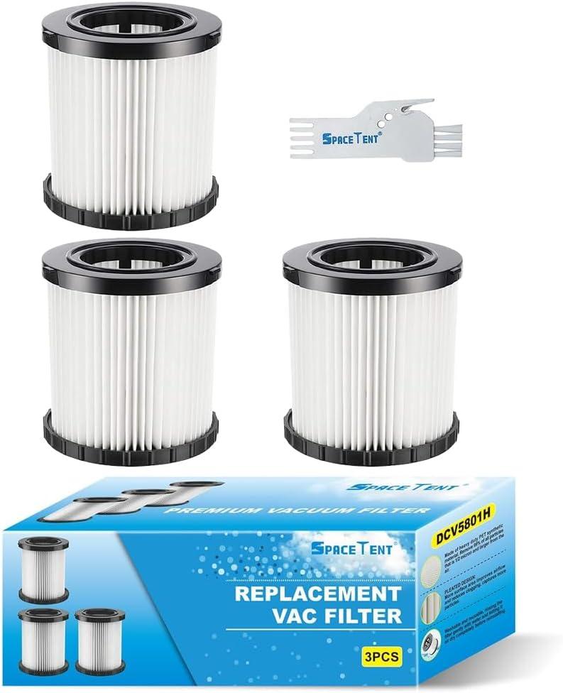 3 Pack DCV5801H Replacement Filter for Dewalt DCV580 DCV580H DCV581H 20V MAX Cordless Wet/Dry Vacuums