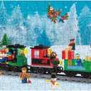 Christmas Train Puzzle for Adult, Xmas Santa Holiday Jigsaw Puzzle, Winter Forest Snow Scene Puzzle