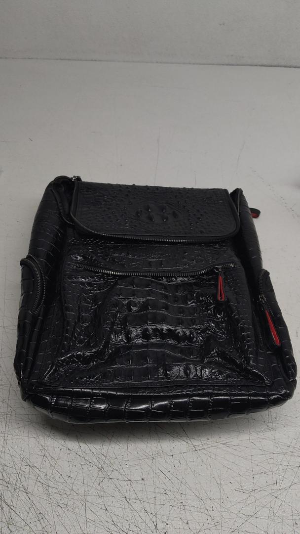 Boshiho Real Leather Laptop Backpack Fashion Travel Bag Daypack for Men, Crocodile Pattern