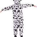 Sincere Party Fleece Cow Onesie Costume for Kids L(8-10) (White)