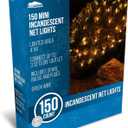 Joiedomi Christmas Net Lights,150 Warm White Net Lights for Indoor & Outdoor Decorations, Christmas Eve Night Decor, Christmas Tree, Bushes