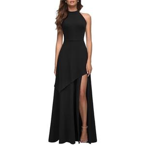 MUSHARE Women's Halter Neck Formal Dress Sexy Split Party Long Cocktail Dresses, Large 