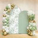 Tegeme 2 Set Wedding Arch Cover Sage Green Floral Party Stretchy Backdrop Cover for Wedding Birthday Party Ceremony Banquet Decor 7.2ft 6.6ft