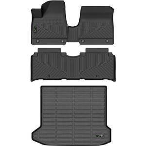 All Weather Car Floor Mats & Cargo Liner for Hyundai Ioniq 5 2022-2024 Fixed Console (Not for Limited) Custom Fit Full Set Accessories - Black(Not for Ioniq 5 N)