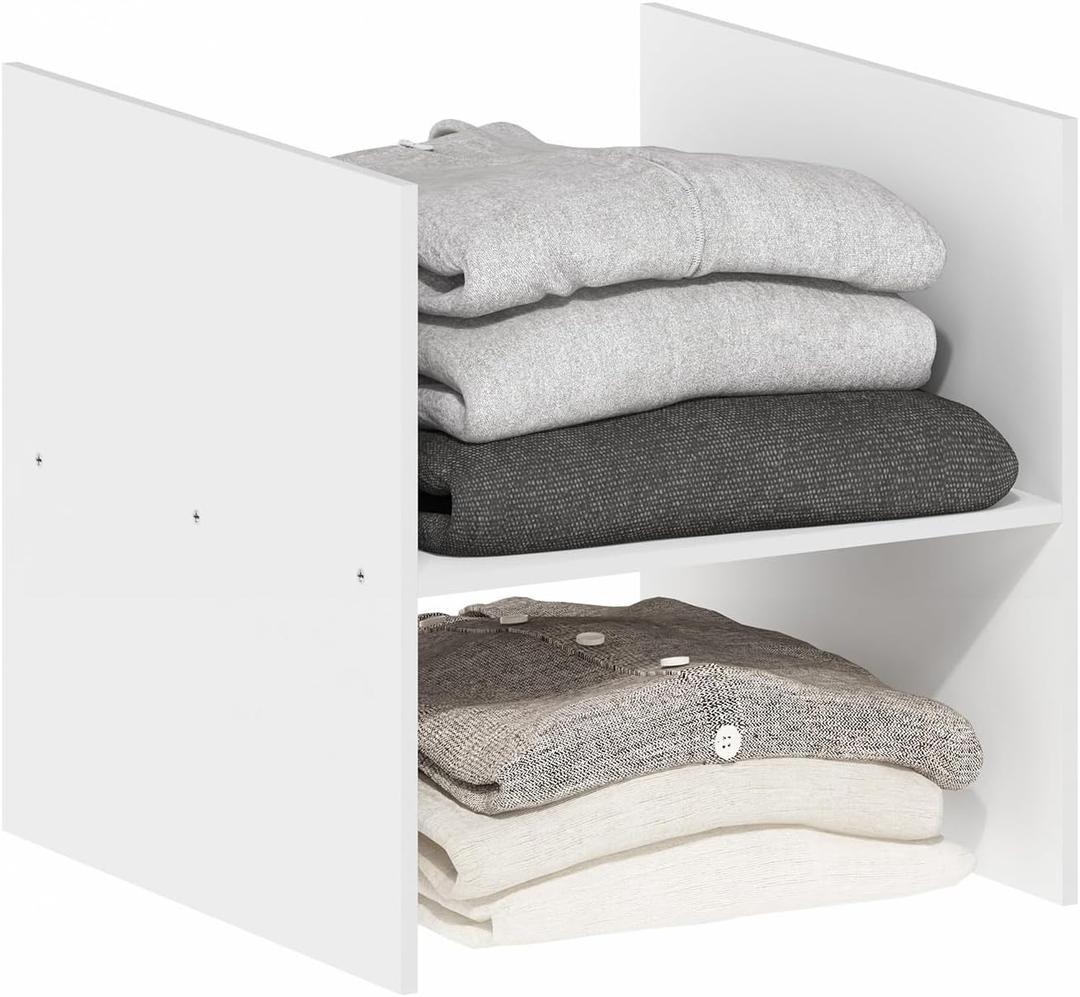 Furinno Cubicle Cube Insert, H-Shelf Cube Organizer, Fits into Furinno Extra Thick Cubes, for Organizers and Storage, White (Does not fit IKEA Kallax Shelving)