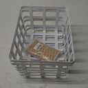 Farmhouse Baskets Wire Storage Metal Baskets Storage Bin Basket Organizer Farmhouse fruit Bin with Wood Handles for Pantry Cabinets Rustic Kitchen Counter Closet,2 Pack - White (12*9*6)