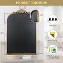 Vintage Magnetic Arch Blackboard with Shelf - 24"x36" Decorative Wall Mounted Ornate Gold Framed Board with Accessories, Clips & Cloth - Elegant Wedding Sign & Kitchen Menu Home Decor