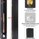HOROW Baseball Bat Display Case - Baseball Bat Wall Mount Wooden Frame with Acrylic Transparent Door Holder Rack Cabinet Wall Mounted Shadow Box Vertical or Horizontal, w/98% UV Protection-Lock