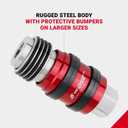 Milton 5 In ONE Universal Quick Connect Industrial Coupler, 1/4" Female NPT, Air Hose Connection, Safety Exhaust Coupler, Single, Red (S-1750)