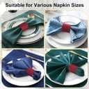 Polymer Material Reusable Napkin Band, Glue-Free Tear-Proof Water Resistant Oil-Proof Napkin Bands Set of 200(Front Burgundy Color and Back White), 6 Adjustable Sizes Napkin Rings
