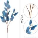 Framendino, 6 Pack Artificial Blue Eucalyptus Stems Leaves Faux Branches Fake Plant for Home Kitchen Indoor Wedding Vase Decor