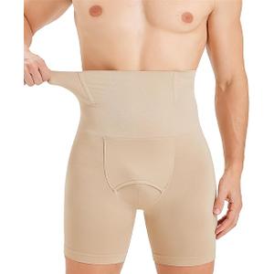 TAILONG Mens Shapewear Tummy Control Underwear Compression Shorts Slimming Body Shaper Leg Boxer Briefs, 2XL