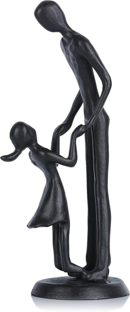 Father Daughter Figurine  Iron Dad and Daughter Gift for Fathers Day, Memorial or Birthday, Sentimental Sculpture Statue from Little Girl, Stepfather or Toddler Daughter, Valentines Gifts