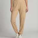 Real Essentials 3 Pack: Women's Ribbed Lounge Jogger Casual Pants Cuffed Sweatpants with Pockets (Available in Plus), 2XL