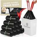80 Counts 8 Gallon Trash Bag Drawstring Small Trash Bags, Thick Pre-separated Garbage Bags, Trash Bin Liners, Suitable for bathroom, kitchen, bedroom, office (Black)