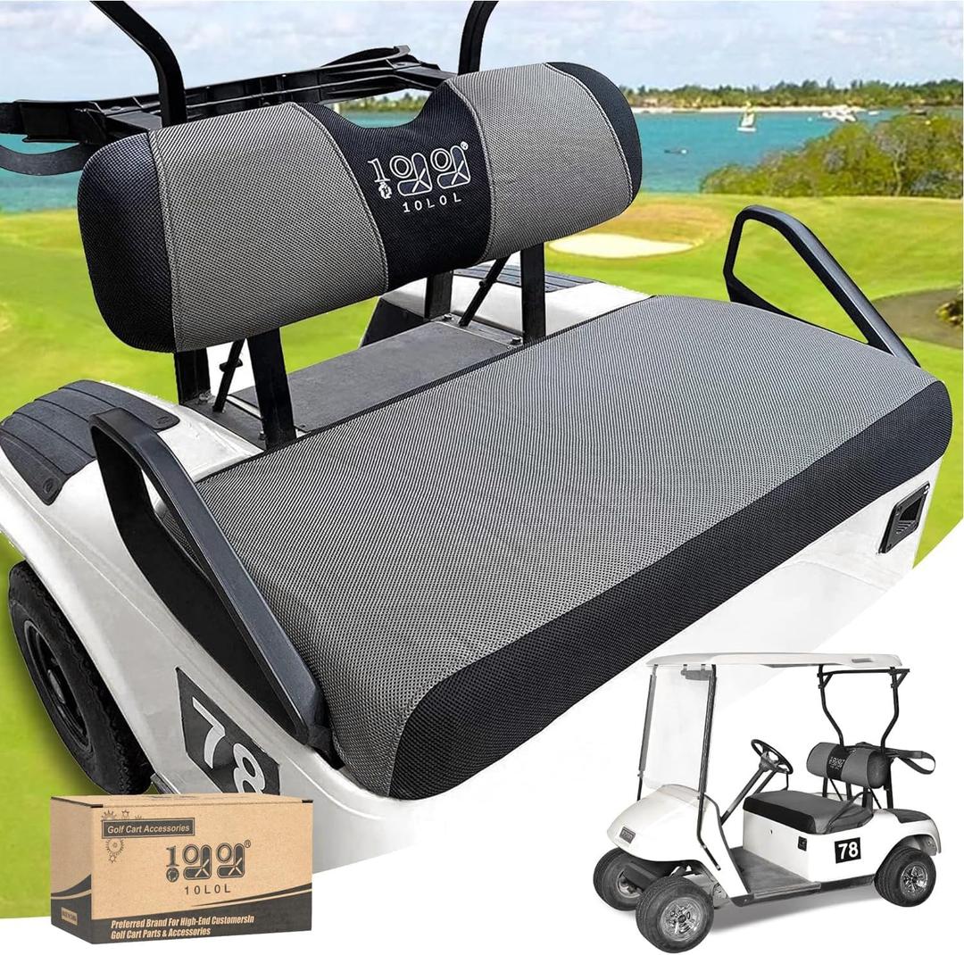 10L0L Universal Golf Cart Seat Covers Dress UP Older Golf Cart Durable Breathable Material Fit Like a Glove for EZGO TXT RXV Club Car DS, Easy to Install