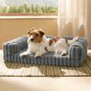 Bedsure ComfyFleece Orthopedic Dog Bed for Medium Dogs, Waterproof Memory Foam Medium Pet Beds with Sides, Non-Slip Bottom and Egg-Crate Foam Dog Couch Sofa with Washable Corduroy Cover, Grey