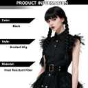 Black Braided Wigs for Costume Girls Cute Long Black Wig with Bangs for Halloween Costume SL028BK