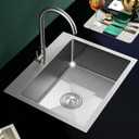 22" Kitchen Sink Drop in, 22" x 18" Single Bowl Sink Topmount 18 Gauge Stainless Steel Kitchen Sink (Brushed), D22" x W18" x H9"