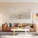 Abstract Canvas Wall Art Decorations White Brown Tree Wall Art 24" X 48"