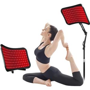 Red Light Therapy Panel with Adjustable Stand,Dual Chip 660nm & 850nm Clinical Grade LED Device for Skin Health, Pain Relief, Recovery & Better Sleep, High Power Red & Near Infrared Light Therapy