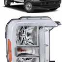 labwork 1PC Headlight Assembly Chrome Housing Replacement for F250 F350 2023-2024 Halogen Passenger Side RH PC3Z13008H