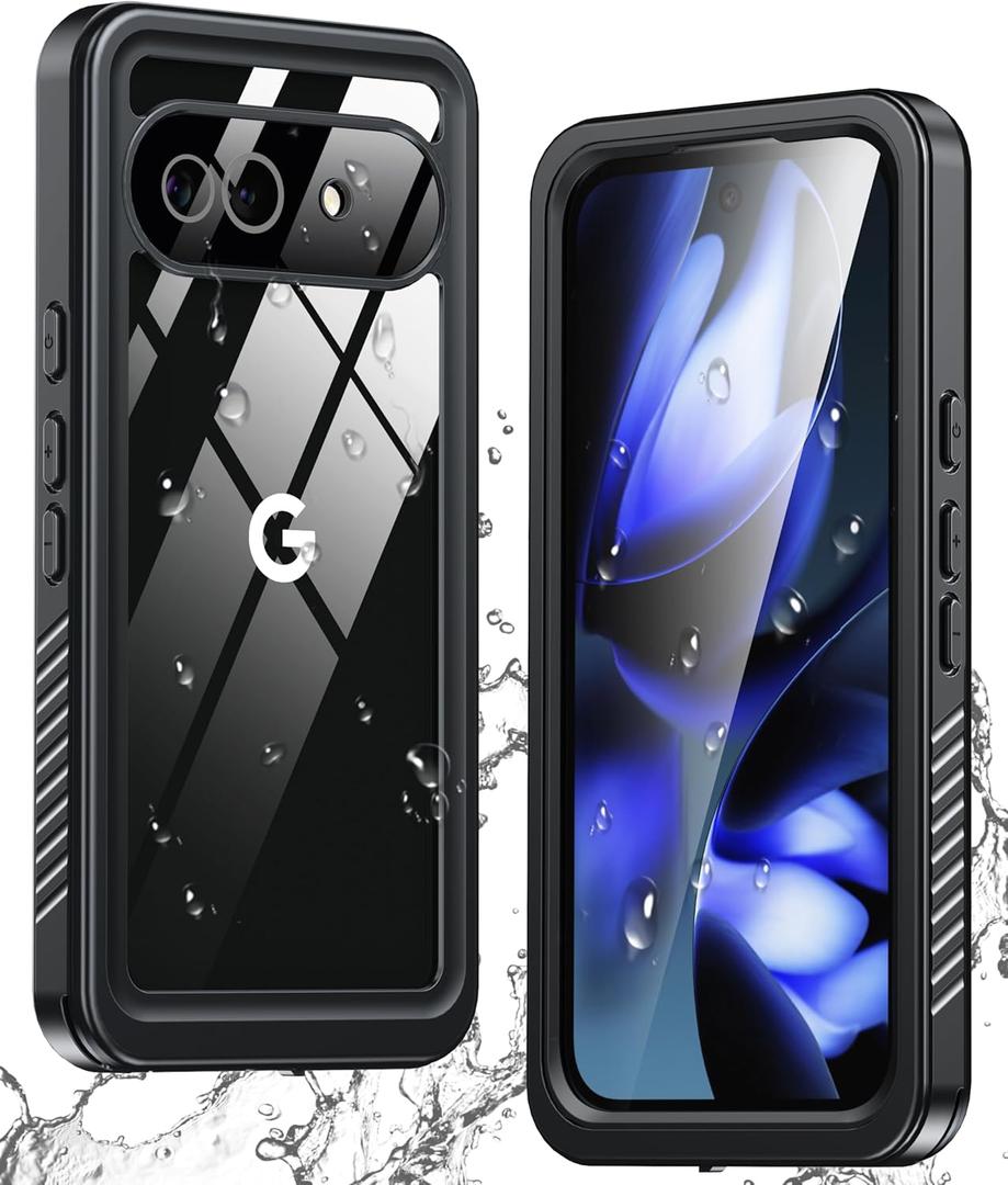 ANTSHARE for Google Pixel 9A Case, IP68 Underwater Built-in Screen Protector, [12 FT Military Drop Proof] [Full Body Shockproof] [Snowproof] Phone Case for Pixel 9A, Black