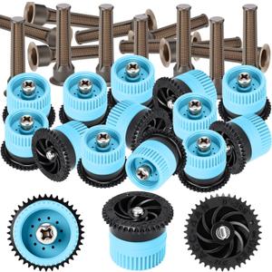 Honoson 16 Pcs Variable Arc Nozzle Radius High Efficiency Replacement Pop up Sprinkler Heads Compatible with Rainbird, Hunter, Orbit Pop-up Sprinklers(Black Blue,6 Van)
