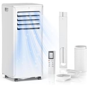 12,000 BTU Portable Air Conditioner - 3-in-1 Cooling Unit with Dehumidifier, Fan & AC Modes - Ac Units Cools Up to 550 Sq.Ft - 24-Hour Timer, Remote Control & Window Kit Included - White