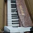 UISCOM 88 Key Digital Piano Keyboard for Beginners,Full Size Electric Piano Semi-Weighted Keyboard with Sheet Music Stand,Pedal,Headphone,Power Adapter,USB-MIDI Compatibility,Wood Grain Brown