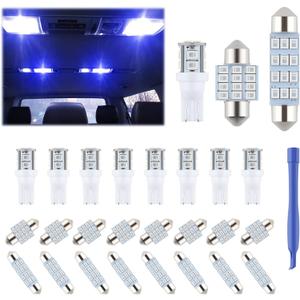 24 Pieces Dome Light LED Car Interior Bulb Kit Set 194 T10 DE3175 578 31mm 42mm Bulbs Interior Replacement Lights for Car Map License Plate Door Side Marker Cornering Trunk Light - Blue